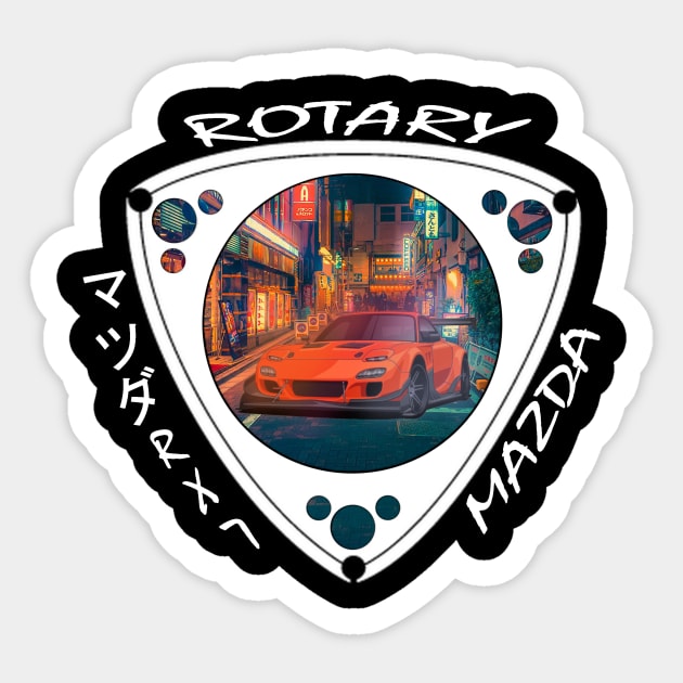 Mazda RX7, JDM Rotary engine Sticker by T-JD
